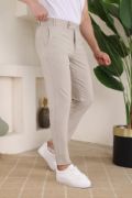 Erkek Slim Fit Likralı Bilek Boy Kumaş Pantolon resmi
